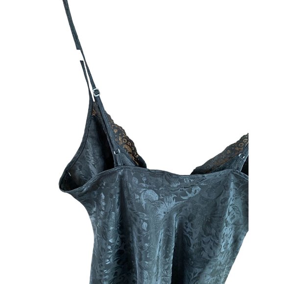 Adonna Womens Size Small Vintage Black Nightgown Spaghetti Strap Teddy y2k Knee - Picture 5 of 5